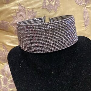 Zara Silver Crystal Choker Necklace